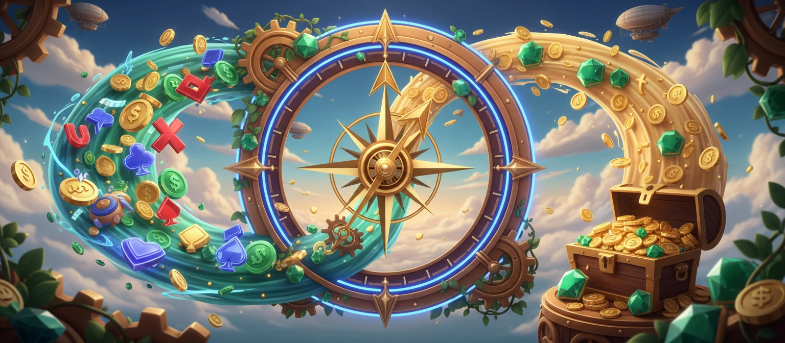 Concept image contrasting game RNG math with casino cash-out risk